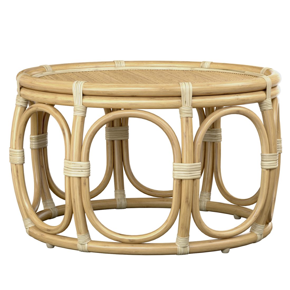 Ter Round Wicker Rattan Bamboo Table 3D Model for VRay, Corona | CGMood