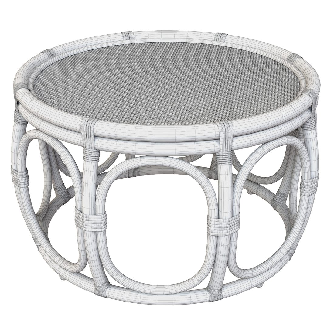 Ter Round Wicker Rattan Bamboo Table 3D Model for VRay, Corona | CGMood