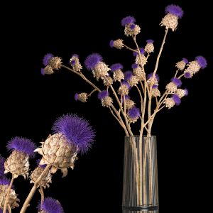 Beautiful Bouquet Of Thistle Dried Flowers 291