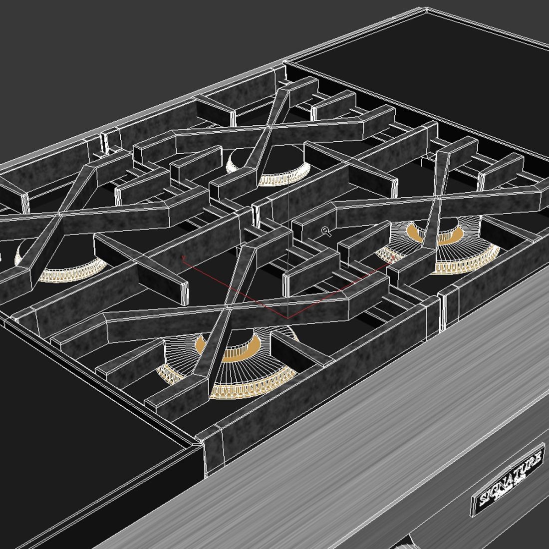 Pro Rangetop Signature 48-inch Dual-fuel Pro Rangetop 3D Model for VRay | CGMood