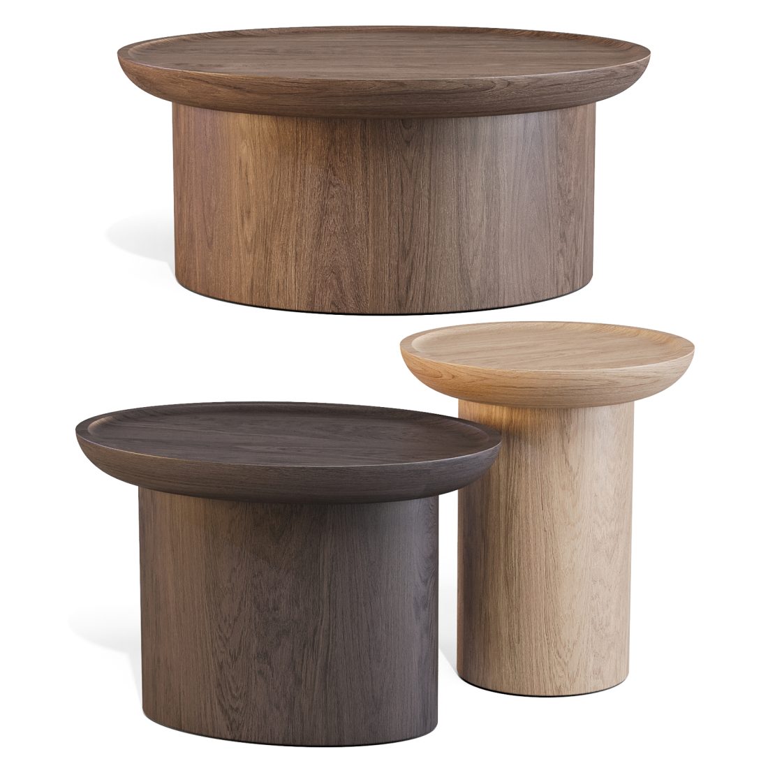 Findley - Coffee And Side Tables Set 01 3D Model for Corona | CGMood