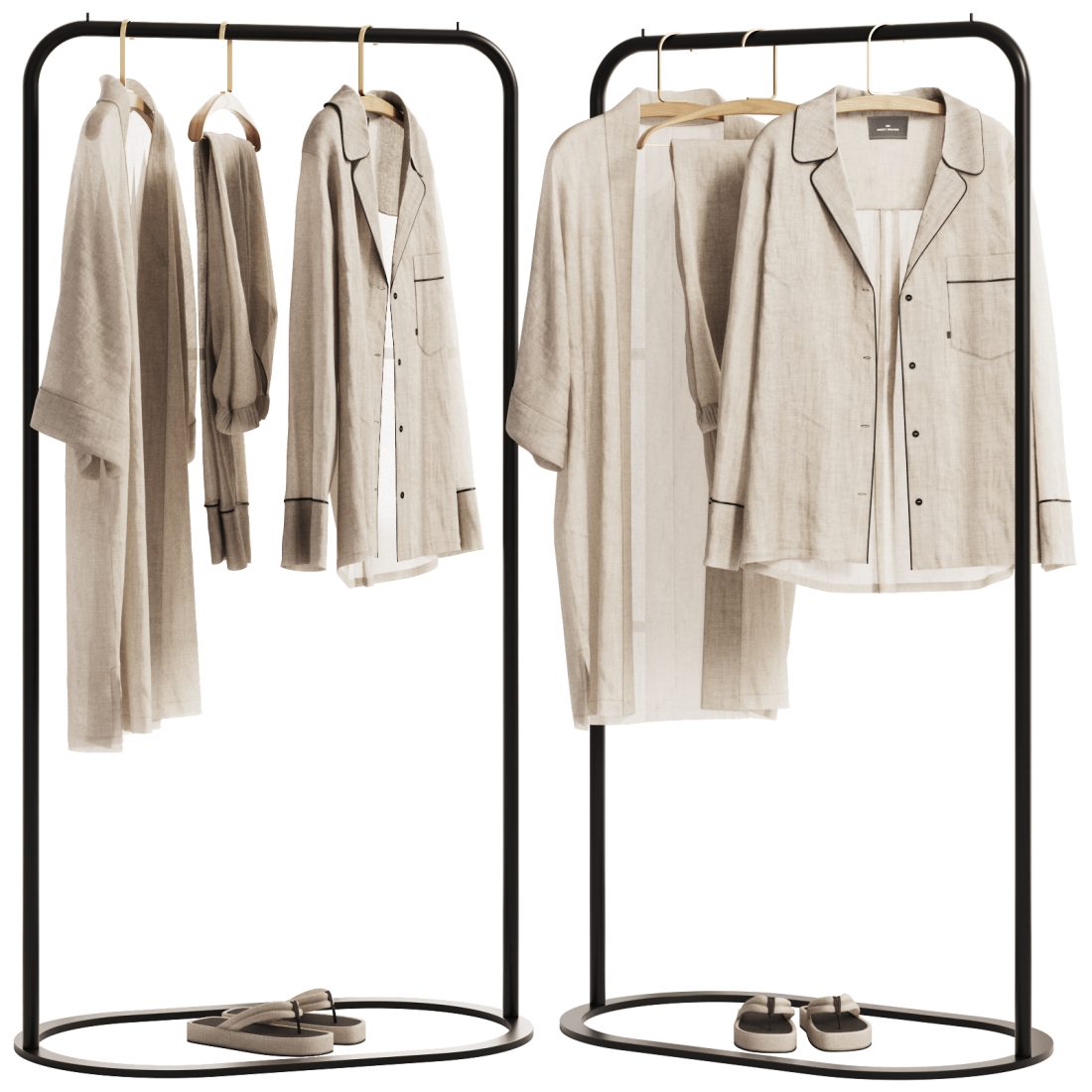 Linen Clothes On Rack 3D Model for VRay, Corona | CGMood