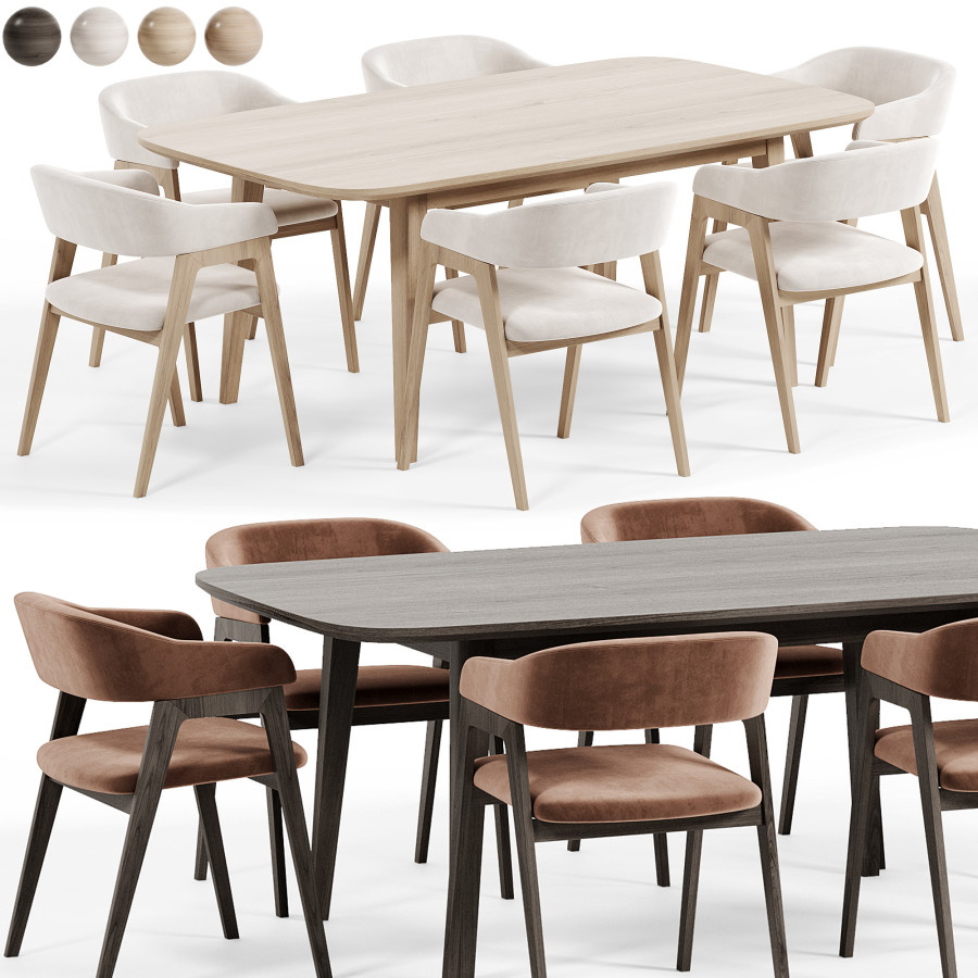 Chelsea Chair, Extensible Table Stockholm 3D Model for Corona | CGMood
