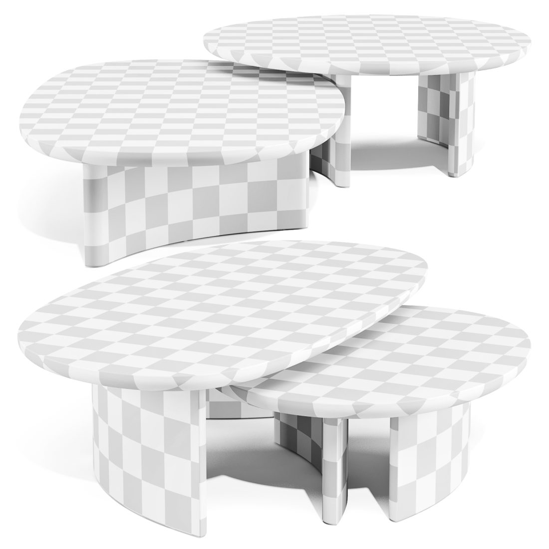 Arco: Dew - Coffee Tables Set 01 - 3D Model for Corona
