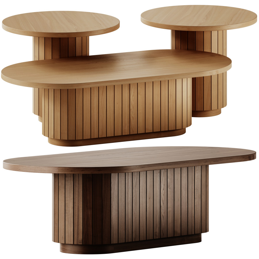 Kave Home Licia Coffee And Side Tables 3D Model for Corona | CGMood