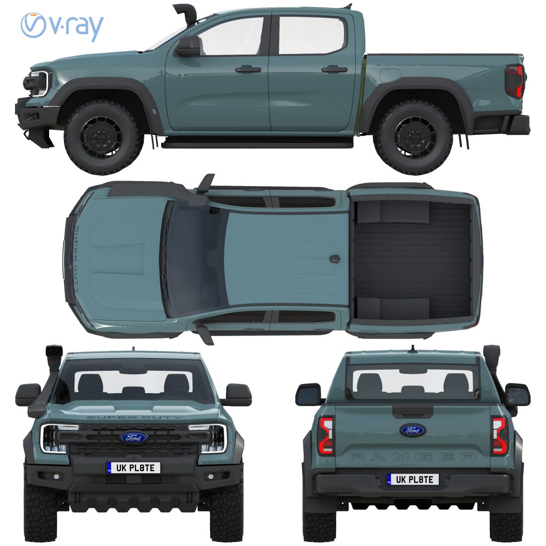 Ford Ranger Super Duty 2026 3D Model for VRay | CGMood