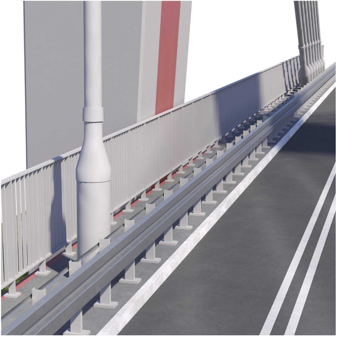 Bridge Span With A Suspension Structure - 3D Model for VRay, Corona