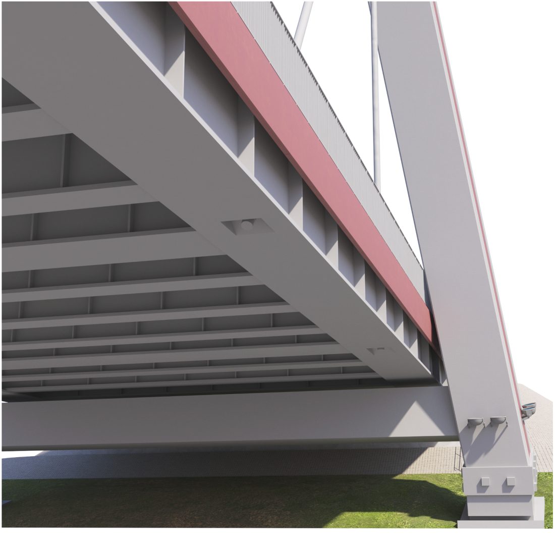 Bridge Span With A Suspension Structure - 3D Model for VRay, Corona