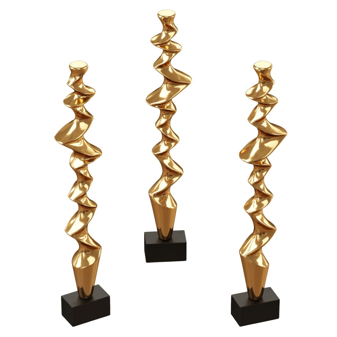 Abstract Metal Sculpture - 3D Model for VRay