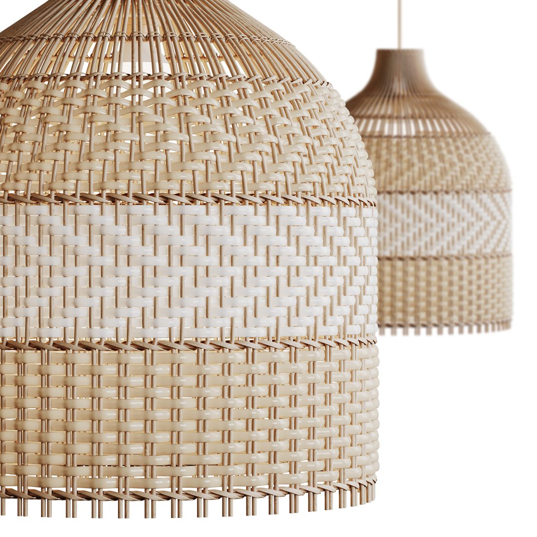 Light Rattan Material Contemporist Rattan Pendant Light Woven Light Fixt - 3D Model for Corona