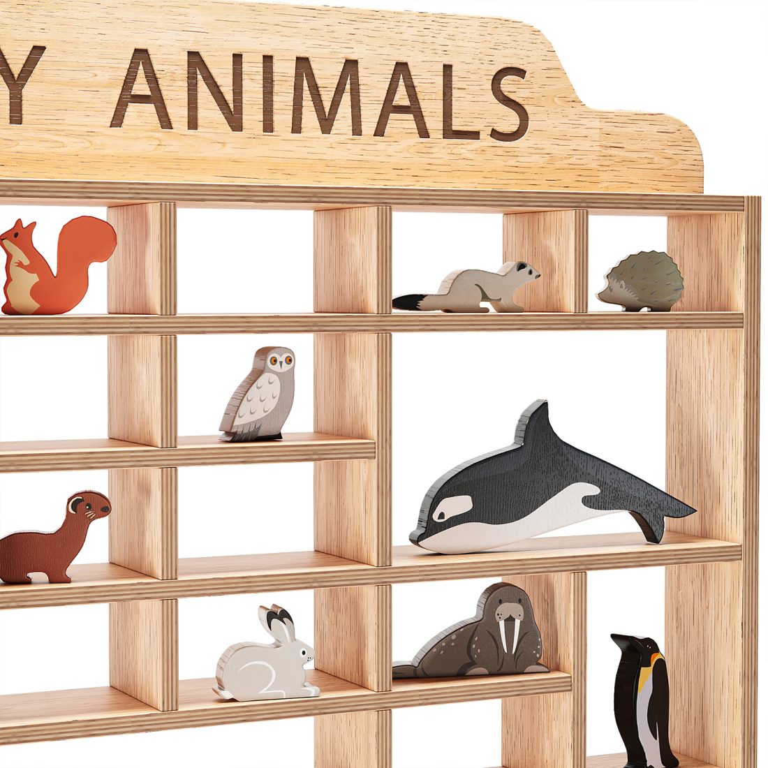 Animal Display Shelf Wooden Toy For Childrens - 3D Model for VRay, Corona