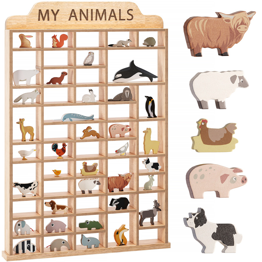 Animal Display Shelf Wooden Toy For Childrens - 3D Model for VRay, Corona