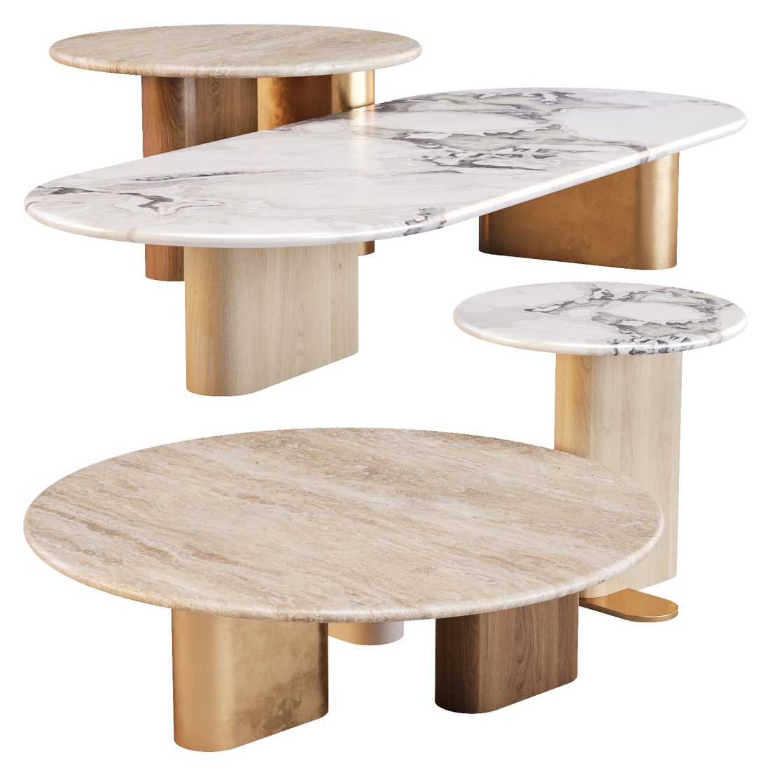 Onno - Coffee And Side Tables Set 01 3D Model for Corona | CGMood