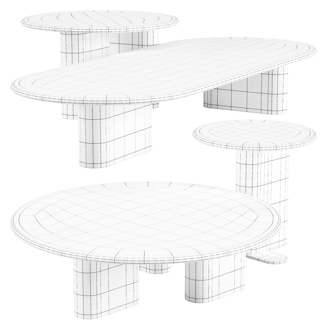 Onno - Coffee And Side Tables Set 01 3D Model for Corona | CGMood