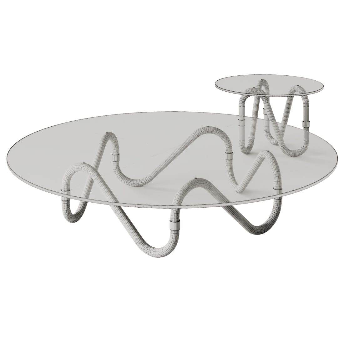 Borzalino Flow Glass Coffee Tables 3D Model for Corona | CGMood
