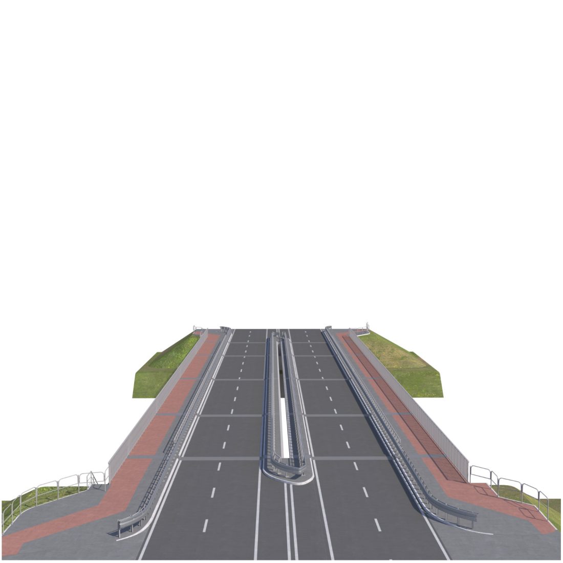 High Detailed 4 Lane Bridge Over The Main Road 3D Model for VRay ...