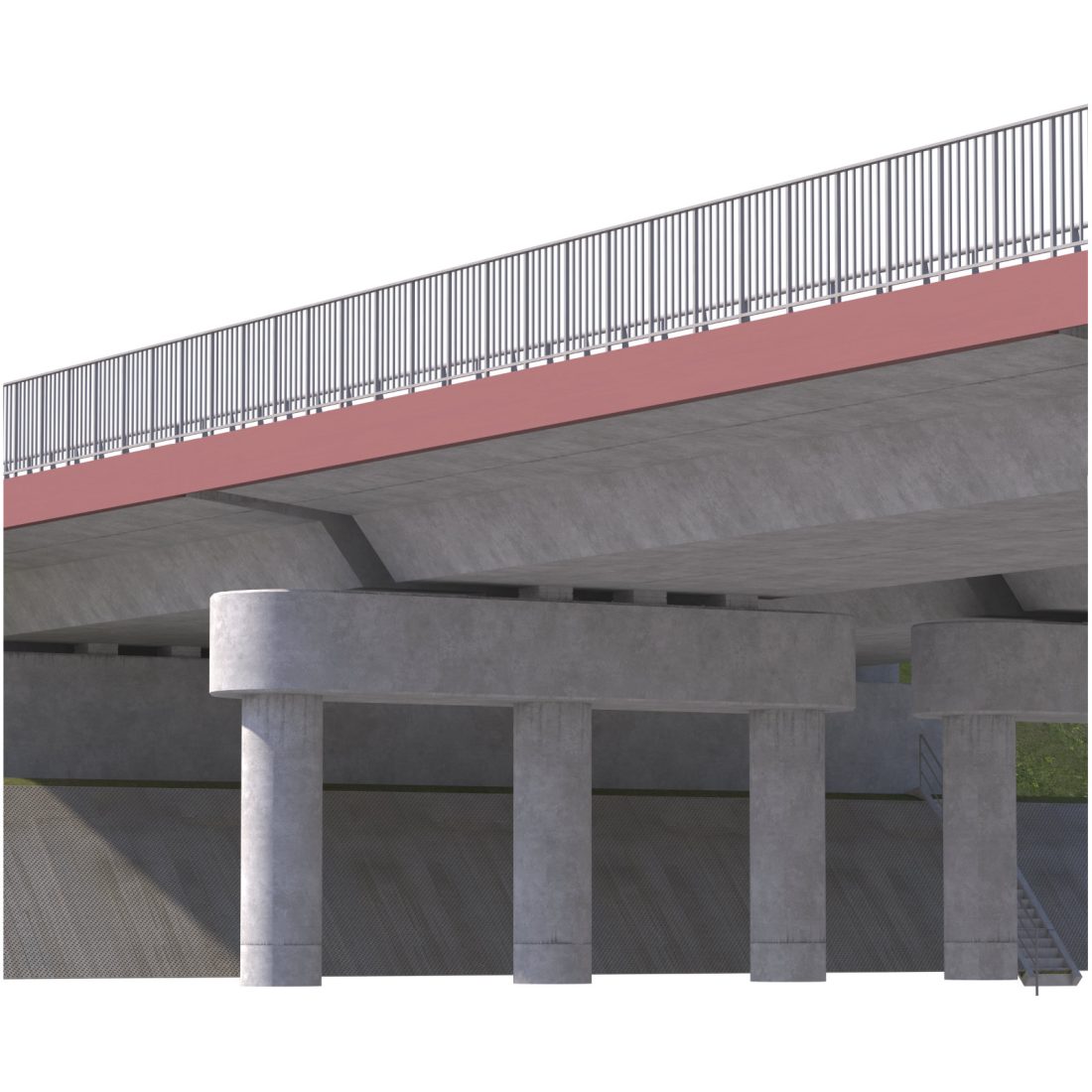 High Detailed 4 Lane Bridge Over The Main Road 3D Model for VRay ...