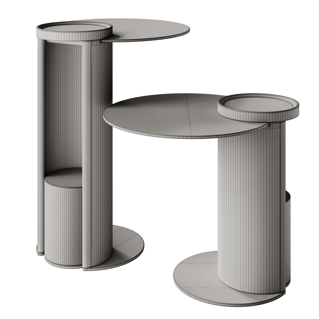 Turri Nook Round Glass Coffee Tables - 3D Model for Corona