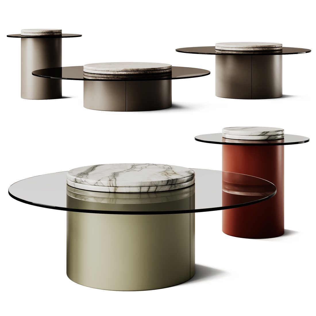 Turri Roma Glass Coffee Tables 3D Model for Corona | CGMood