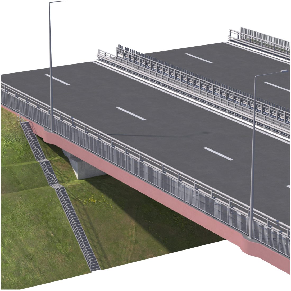 Bridge Span With A Suspension Structure And One Su - 3D Model for VRay