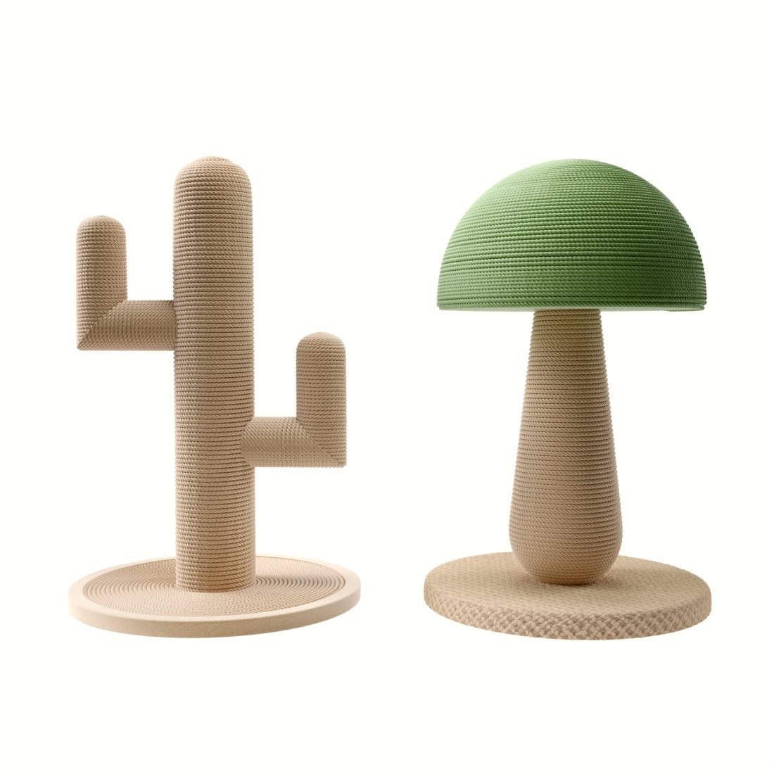 Cat Scratching Post Set - Cactus And Mushroom 3D Model for Corona