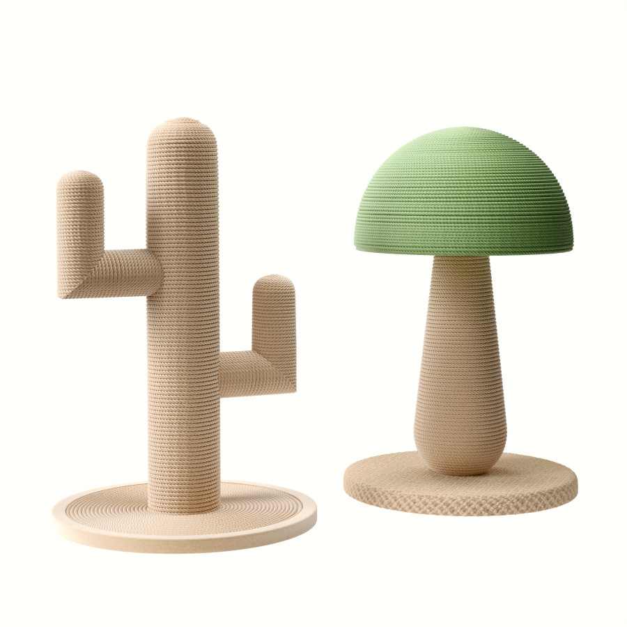 Cat Scratching Post Set - Cactus And Mushroom by buluw and mae