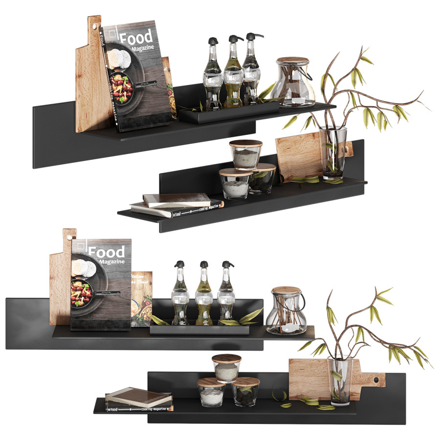 Louk Shelf Black Kitchen Decor by RoutArt