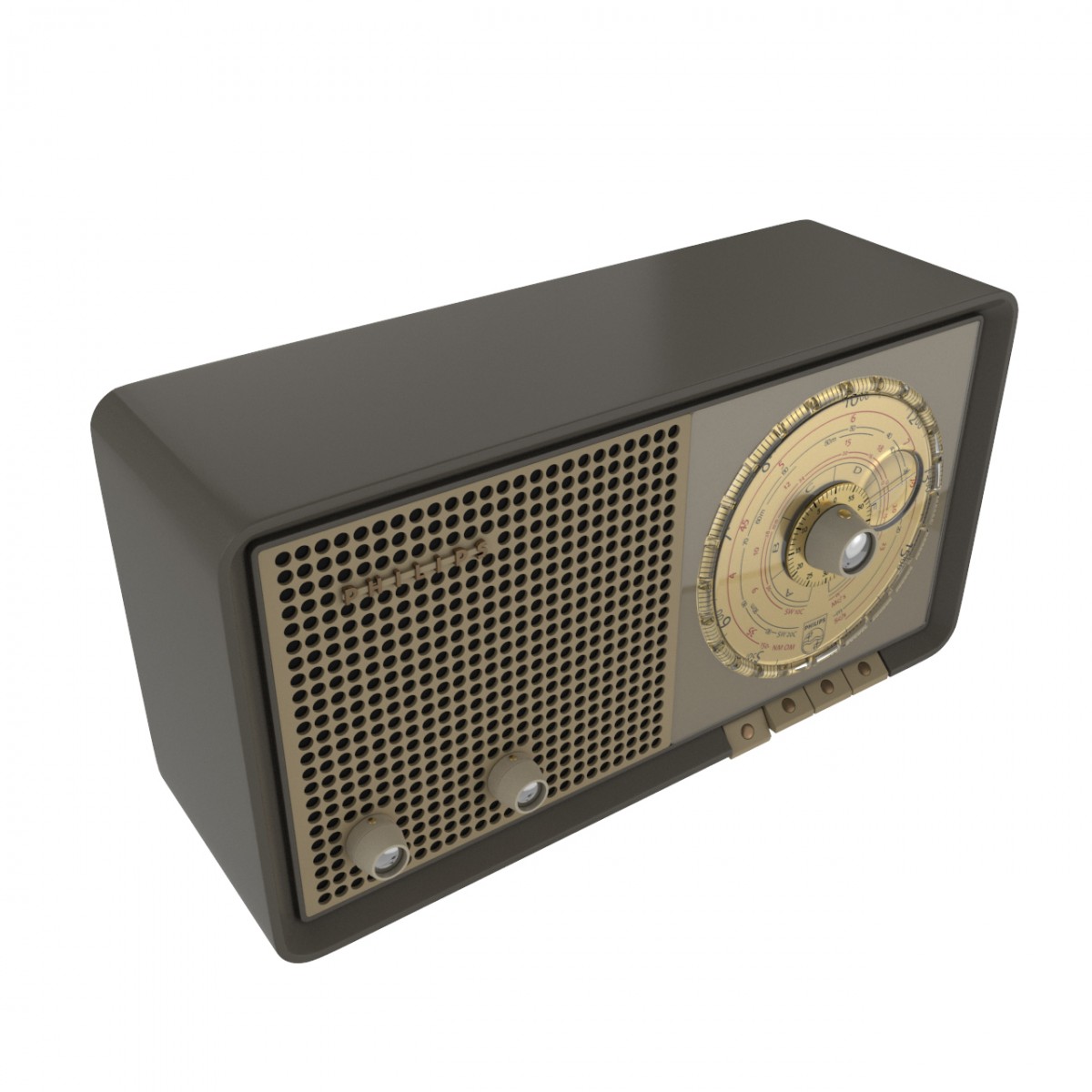 Philips Old Radio Model 1 - 3D Model for VRay, Corona