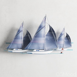 Touch Of Class, "at The Races Sailboat" Metal Wall