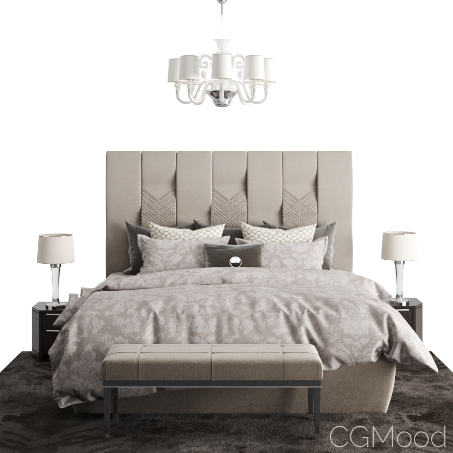 Classical Bedroom Set 3d Model For Corona