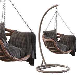 Hanging Swing Chair Vinotti Makadamia Brown