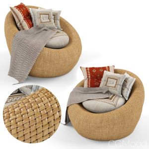 Rattan Armchair With Cushion And Carpet Pillows 2