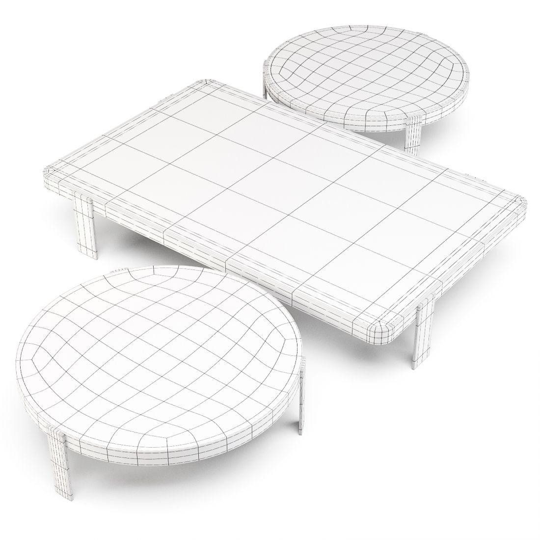Mattia - Coffee Tables Set 01 - 3D Model for Corona