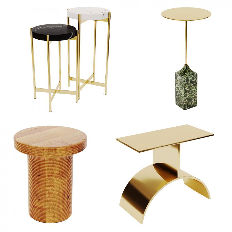 Side Tables . Set 02 - 3d-model - 3D Model for VRay, Corona