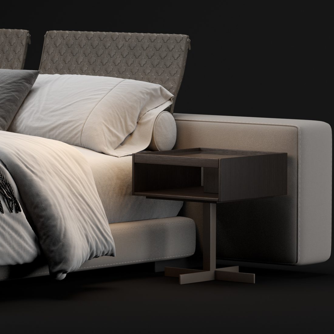 Minotti Yang Bed 3D Model for VRay, Corona | CGMood