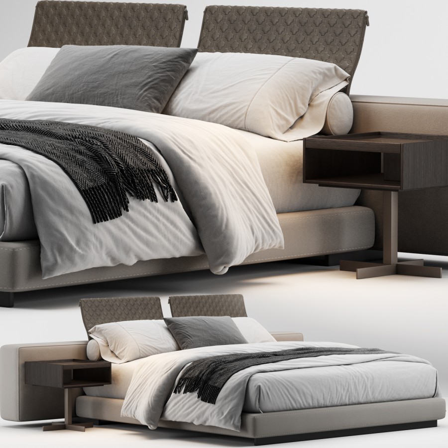 Minotti Yang Bed 3D Model for VRay, Corona | CGMood