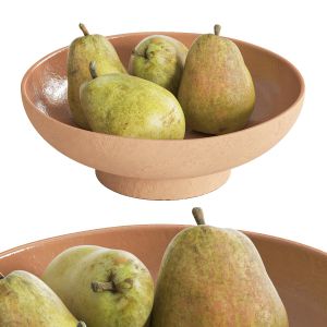 Kieffer Pears In Ceramic Bowl