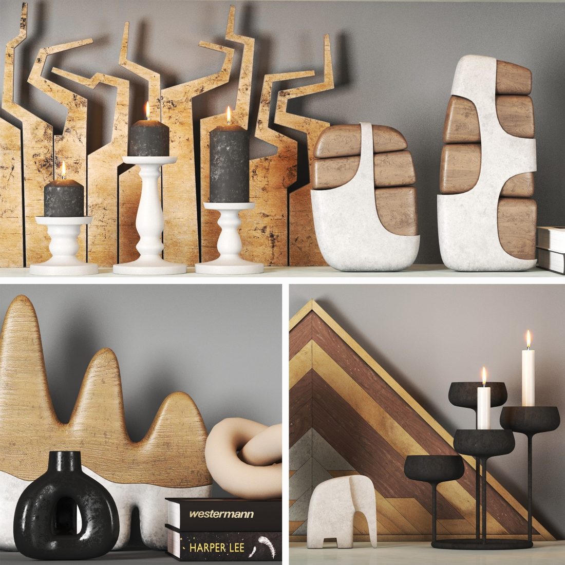 Decorative Set 02 3D Model for VRay, Corona | CGMood