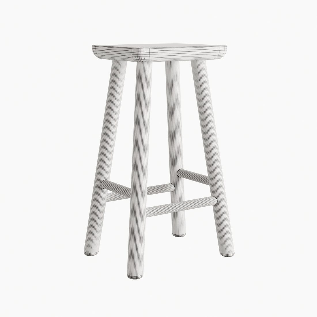 Wooden Stool - 3D Model for Corona