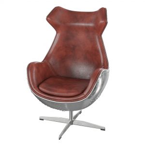 Homary-Retro Upholstered Aluminum Accent Chair