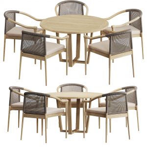 Wooden Outdoor Dining Sets Round Dining Table With