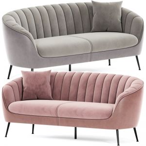 Audrey Pink Velvet Sofa