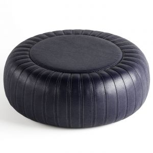 Upholstered Leather Pouf Lema Tod