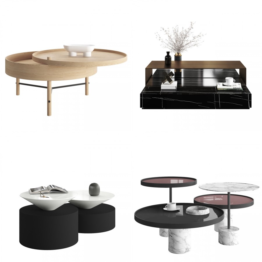 Coffee Table 55 - 3D Model for VRay, Corona