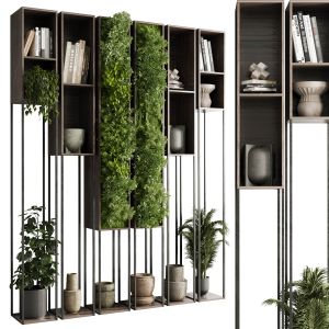 Metal Shelves Decorative With Plants And Book