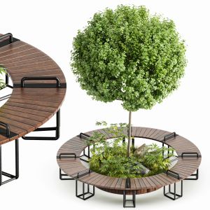 ‏wooden Modern Trendy Design Round Circular Park