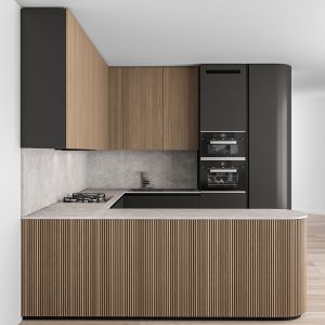 Kitchen Modern - Black And Wood 68
