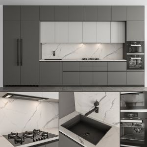 Kitchen Modern - Black And Gray With Marble 71