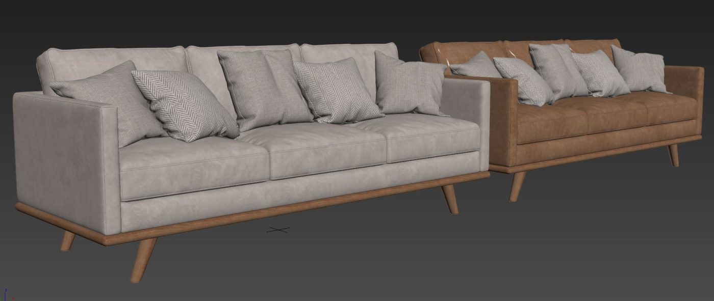 Nolita Sofa By Poly&bark 3D Model for VRay
