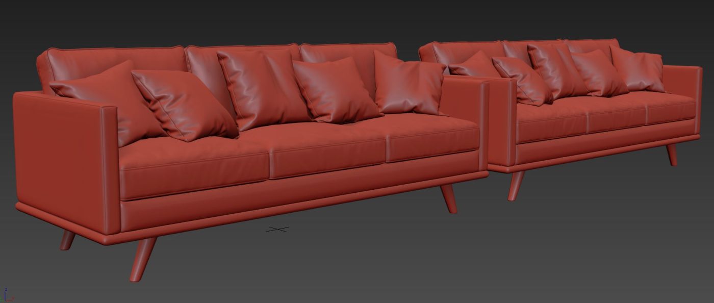 Nolita Sofa By Poly&bark 3D Model for VRay